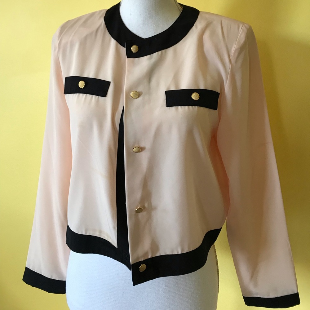 Chic small light pink blazer jacket